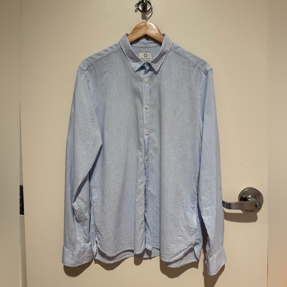 Bonne Gueule French label cotton linen button down shirt size L